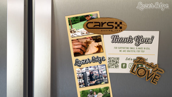 Cars Racing Tour Wooden Magnet | Crafted from Cherry and Maple Wood | Made in USA | Officially Licensed by JR Motorsport