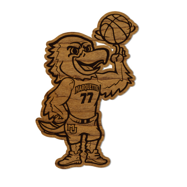 Marquette University Iggy Basketball Magnet - Crafted from Cherry or Maple Wood - Marquette Golden Eagles