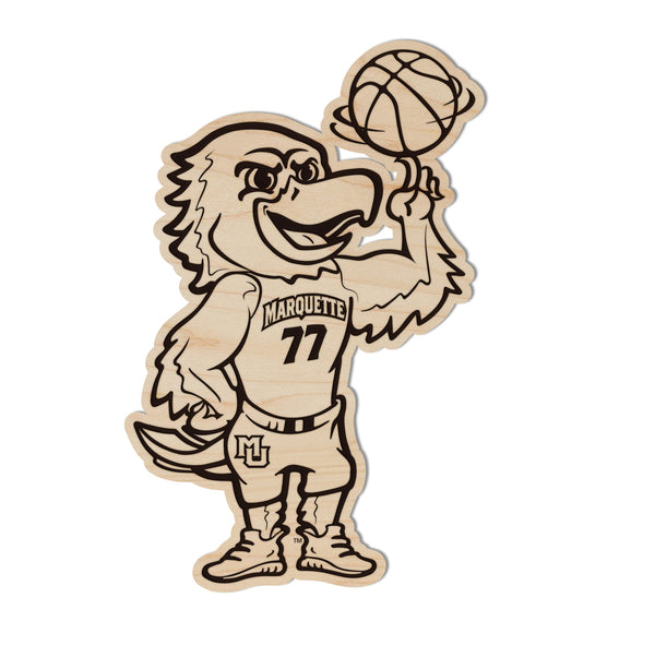 Marquette University Iggy Basketball Magnet - Crafted from Cherry or Maple Wood - Marquette Golden Eagles