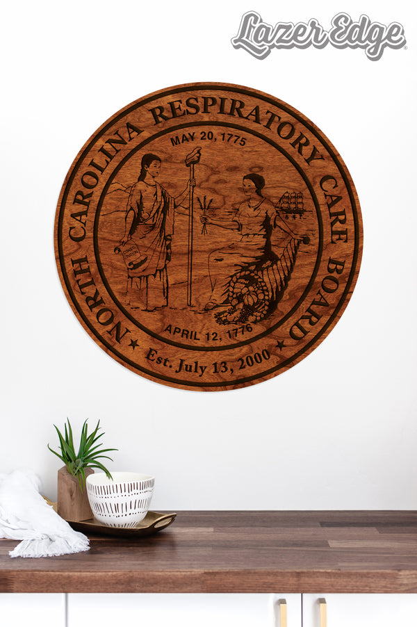 North Carolina Respiratory Care Board Seal X-Large Cherry