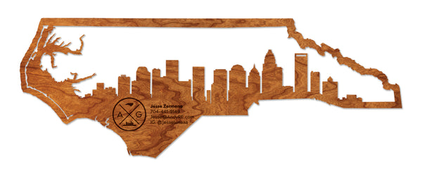 Andy Griesinger Charlotte, NC Skyline Large Cherry Wall Hanging