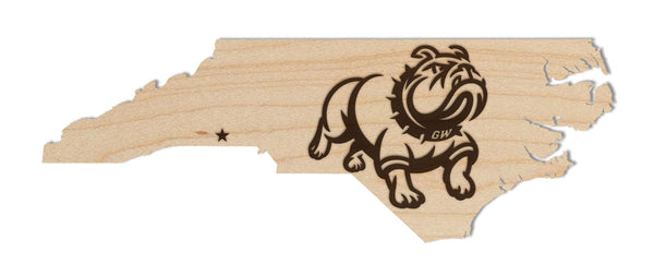 Gardner Webb Wall Hanging Gardner Webb Bulldog State Outline