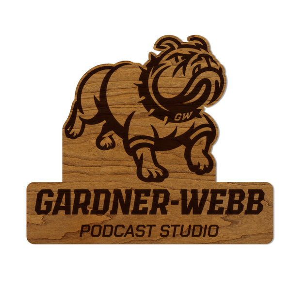 Gardner Webb University Podcast Studio Wall Hanging - Crafted from Cherry or Maple Wood