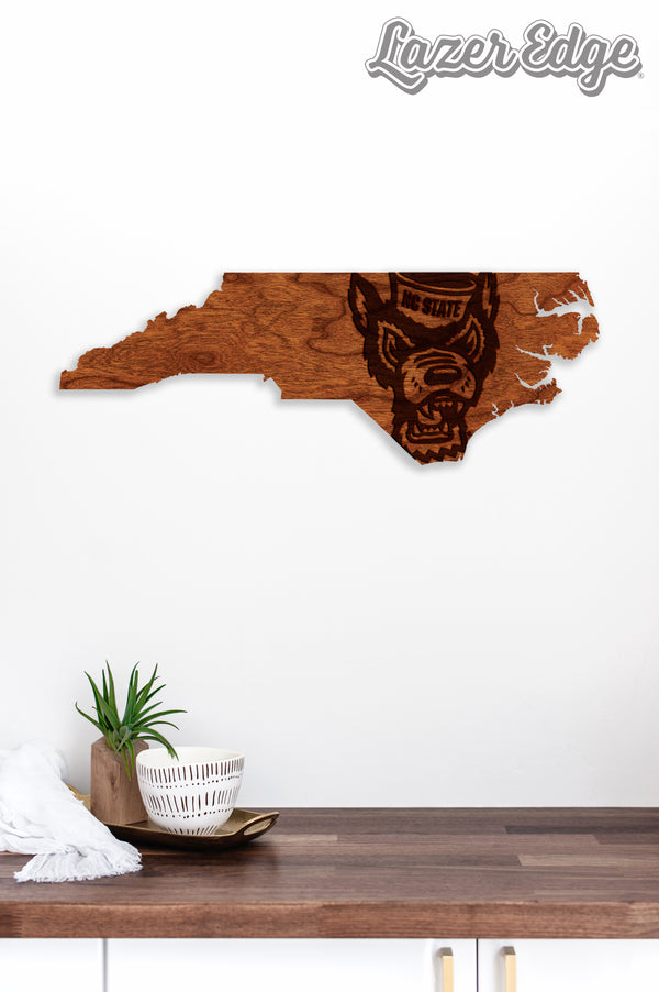 NC State Wall Hanging Tuffy Head on State