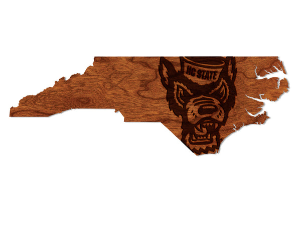 NC State Wall Hanging Tuffy Head on State