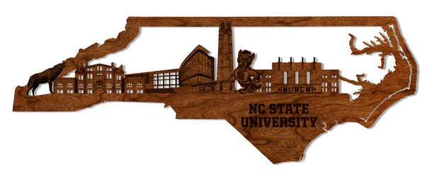 NC State Wall Hanging State Skyline