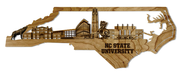 NC State Wall Hanging State Skyline