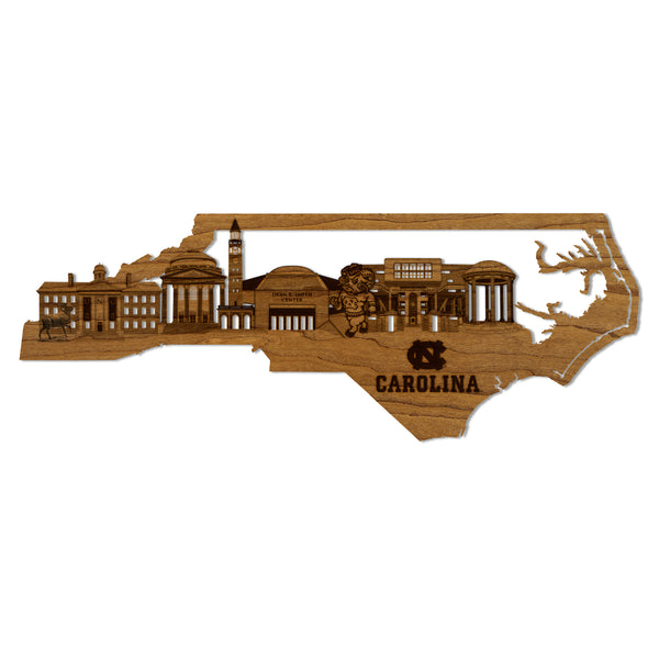 University of North Carolina Skyline Wall Hanging – Crafted from Cherry and  Maple Wood - UNC Tarheels