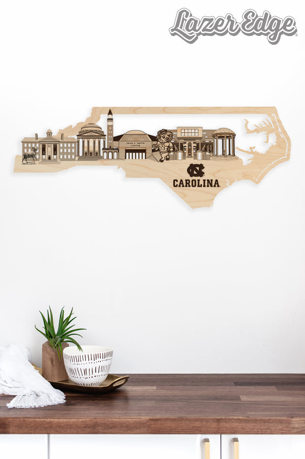 University of North Carolina Skyline Wall Hanging – Crafted from Cherry and  Maple Wood - UNC Tarheels