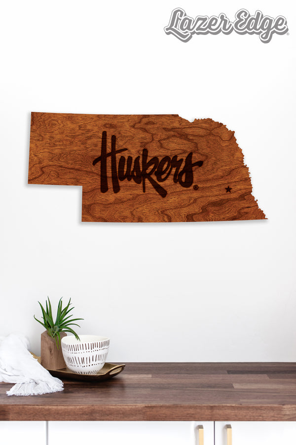 Nebraska-Lincoln Wall Hanging Huskers on State