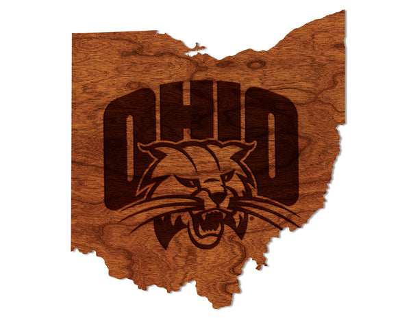 Ohio, University of Wall Hanging Ohio Bobcat on State