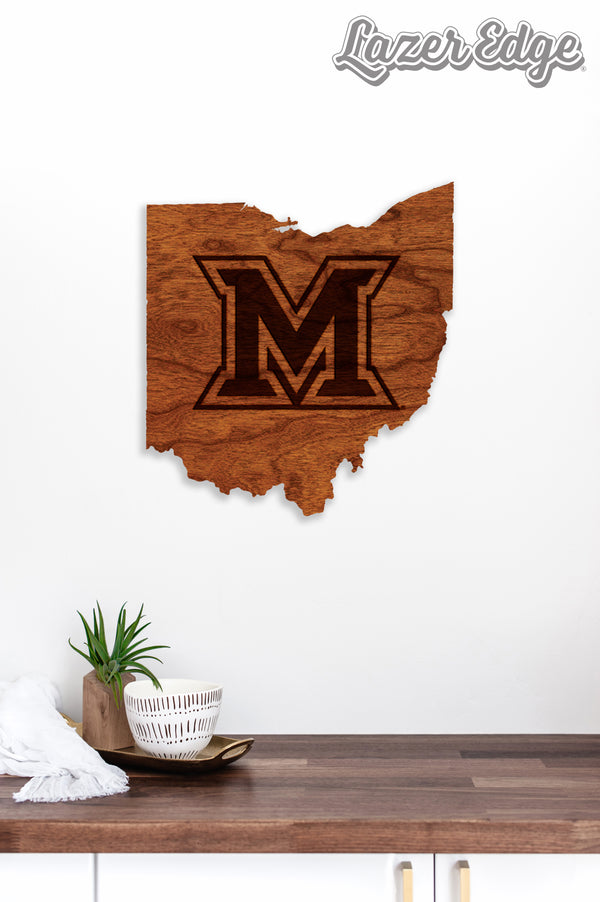 Miami Ohio Wall Hanging Miami M on Outline Standard