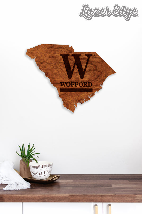 Wofford College Wall Hanging Wofford W on State