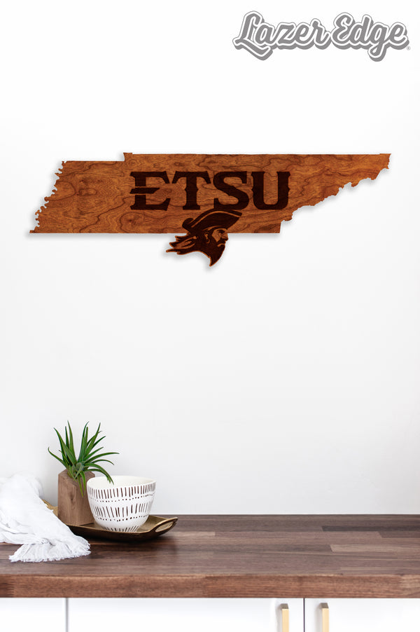 ETSU Wall Hanging East State ETSU with Buccaneer on Outline Standard