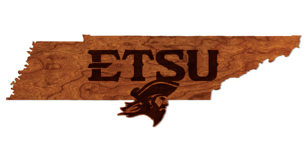 ETSU Wall Hanging East State ETSU with Buccaneer on Outline Standard