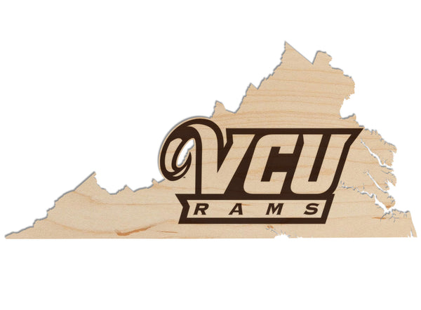 Virginia Commonwealth University Wall Hanging VCU Rams Wordmark on State