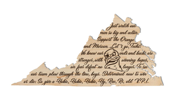 Virginia Tech Wall Hanging Fight Song