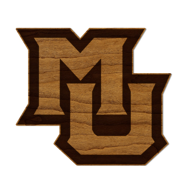 Marquette University Interlocked MU Wall Hanging - Crafted from Cherry or Maple Wood - Marquette Golden Eagles