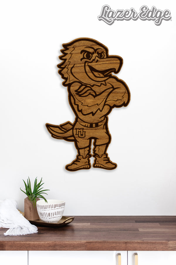 Marquette University Iggy Wall Hanging - Crafted from Cherry or Maple Wood - Marquette Golden Eagles