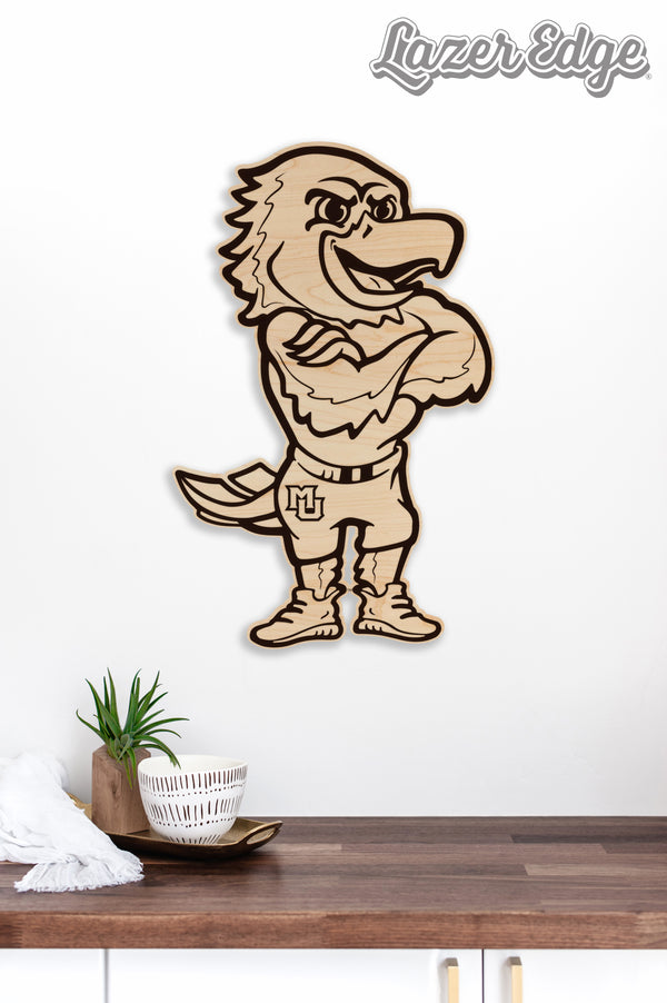 Marquette University Iggy Wall Hanging - Crafted from Cherry or Maple Wood - Marquette Golden Eagles