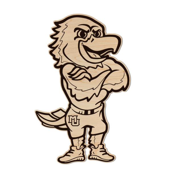 Marquette University Iggy Wall Hanging - Crafted from Cherry or Maple Wood - Marquette Golden Eagles
