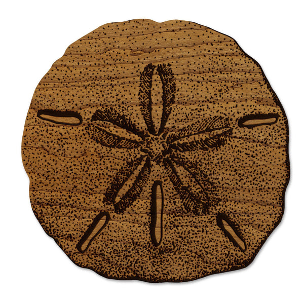 Sand Dollar Wooden Coaster - Crafted from Cherry or Maple Wood