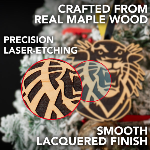 Clemson University Gentleman Tiger Ornament – Crafted from Cherry and Maple Wood
