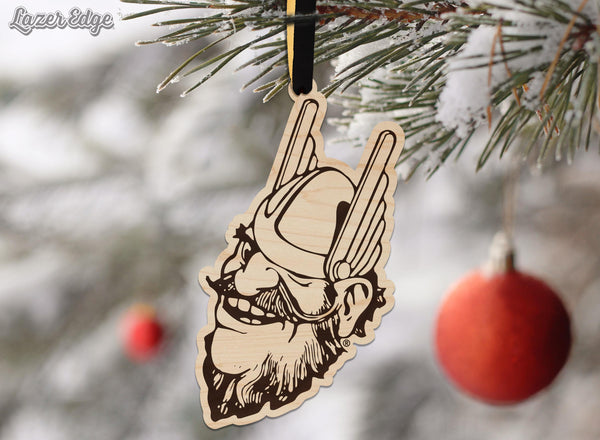 University of Idaho Vandal Joe Ornament – Crafted from Cherry and Maple Wood – Idaho Vandals