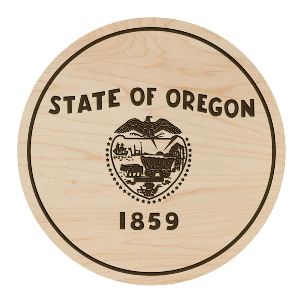Oregon State Flag Coaster - Crafted from Cherry or Maple Wood