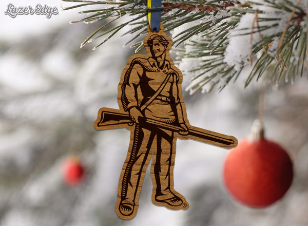 West Virginia University Mountaineer Cutout Ornament – Crafted from Cherry and Maple Wood – West Virginia Mountaineers