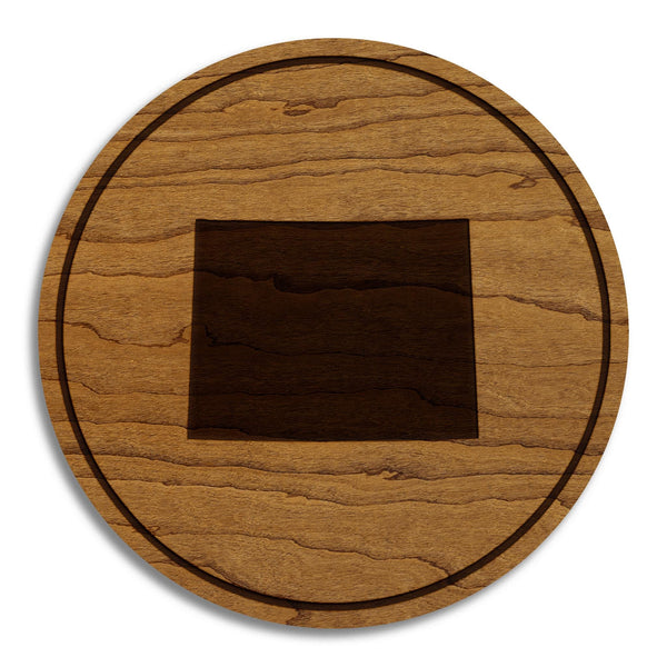 Wyoming State Map Coaster - Crafted from Cherry or Maple Wood