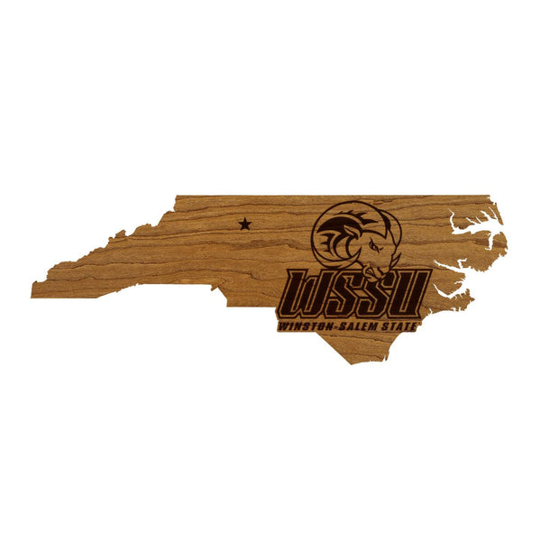 Winston-Salem State University Rams Wall Hanging - Crafted from Cherry and Maple Wood - WSSU Rams