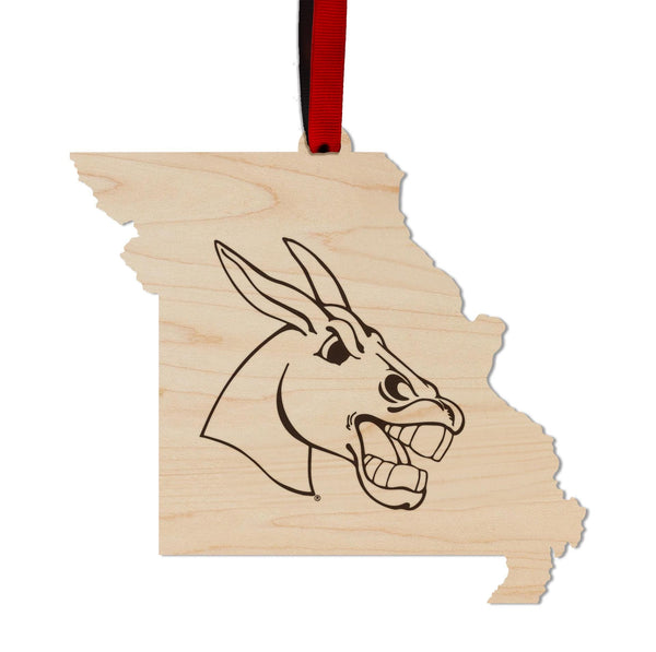 University of Central Missouri Mules Ornament – Crafted from Cherry and Maple Wood – Central Missouri Mules