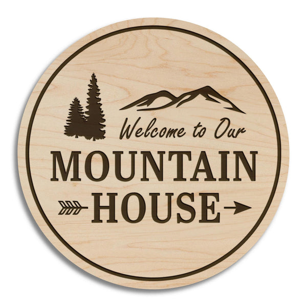 Welcome To Our Mountain House Coaster – Crafted from Cherry or Maple Wood