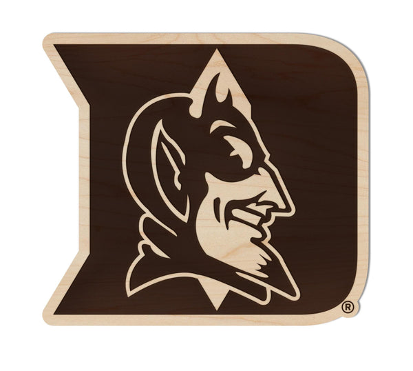 Duke University Blue Devil Iron D  Magnet - Crafted from Cherry or Maple Wood - Duke Blue Devils