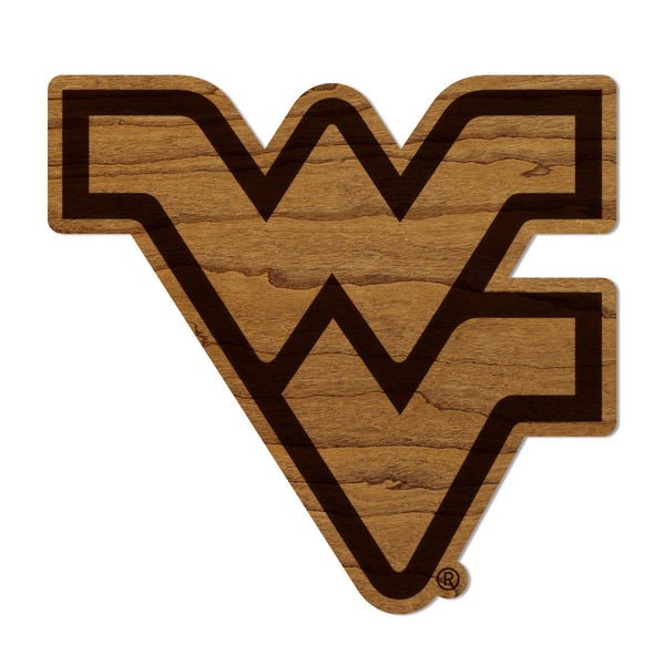 West Virginia University Flying WV Magnet - Crafted from Cherry or Maple Wood - West Virginia Mountaineers