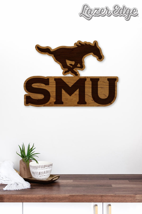 Southern Methodist University Mustangs Cutout Wall Hanging – Crafted from Cherry and  Maple Wood - SMU Mustangs