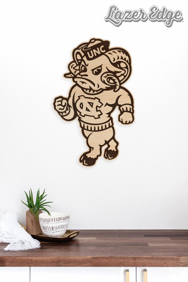 University of North Carolina Strutting Ramses Wall Hanging – Crafted from Cherry and  Maple Wood - UNC Tarheels