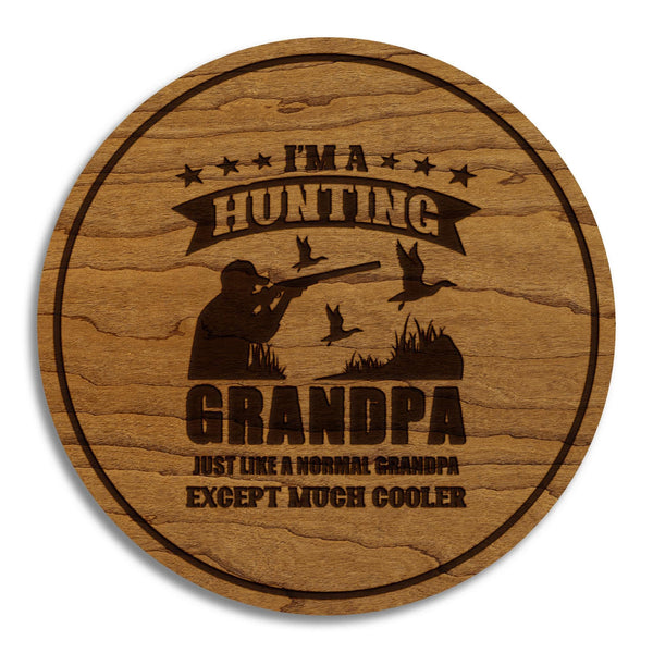 Hunting Grandpa Coaster – Crafted from Cherry or Maple Wood