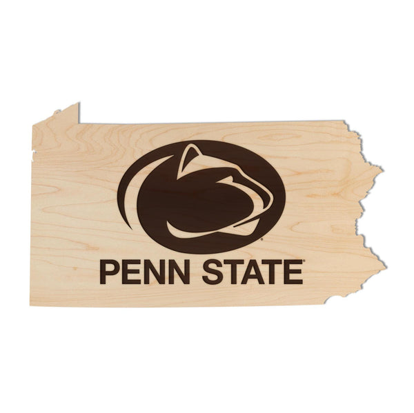Penn State Nittany Lions on State Wall Hanging – Crafted from Cherry and  Maple Wood - Penn State Nittany Lions