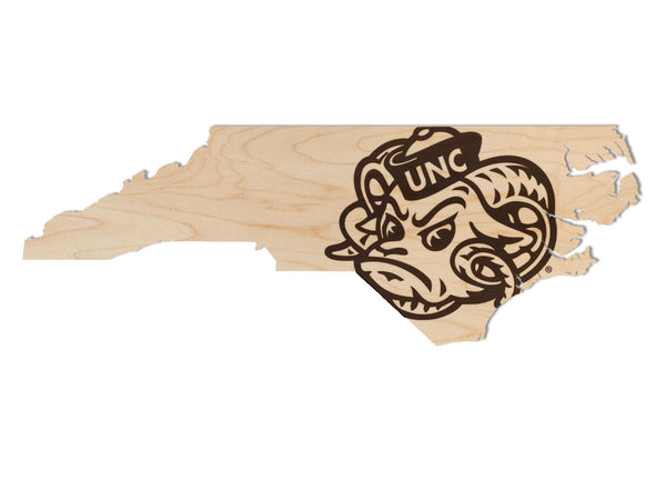 University of North Carolina Ramses on State Wall Hanging – Crafted from Cherry and  Maple Wood