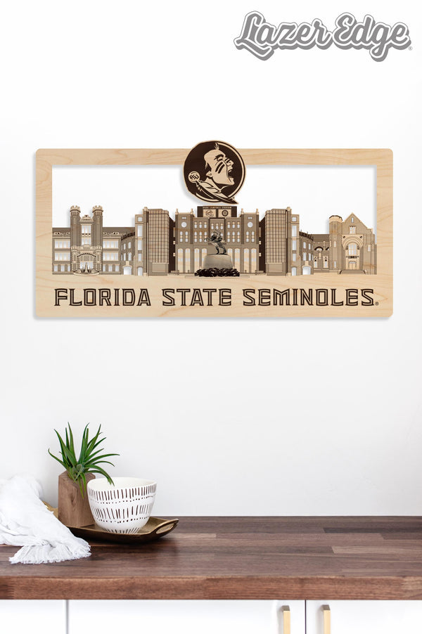 Florida State University Skyline Wall Hanging - Crafted from Cherry or Maple Wood - Florida State Seminoles