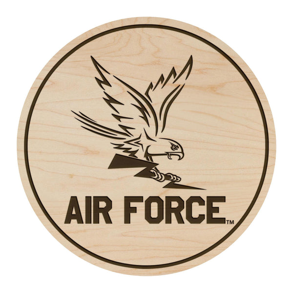 Air Force Academy Falcons Coaster – Crafted from Cherry or Maple Wood – Air Force Falcons