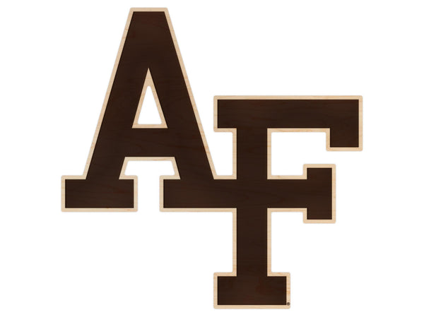 U.S. Air Force Academy AF Cutout Wall Hanging - Crafted from Cherry and Maple Wood - Air Force Falcons