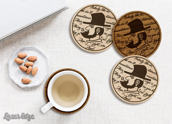 Appalachian State University Fight Song Coaster – Crafted from Cherry or Maple Wood – Appalachian Mountaineers