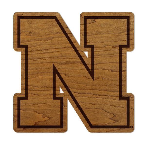 University of Nebraska N Logo Wall Hanging – Crafted from Cherry and  Maple Wood - Nebraska Huskers