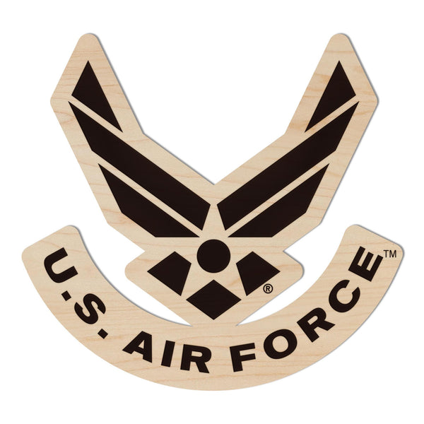 Air Force Emblem Magnet - Crafted from Cherry or Maple Wood - United States Air Force