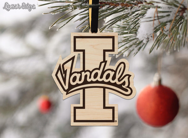 University of Idaho Vandals Ornament – Crafted from Cherry and Maple Wood – Idaho Vandals