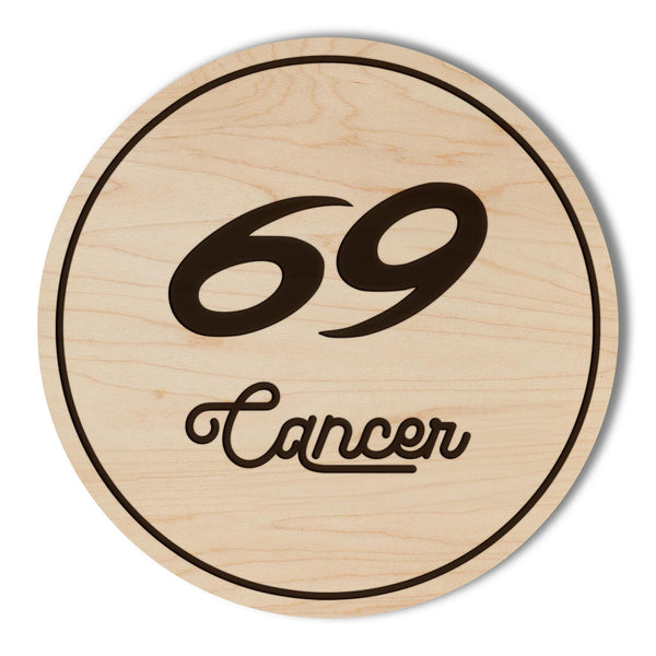 Cancer Sign Zodiac Coaster – Crafted from Cherry or Maple Wood