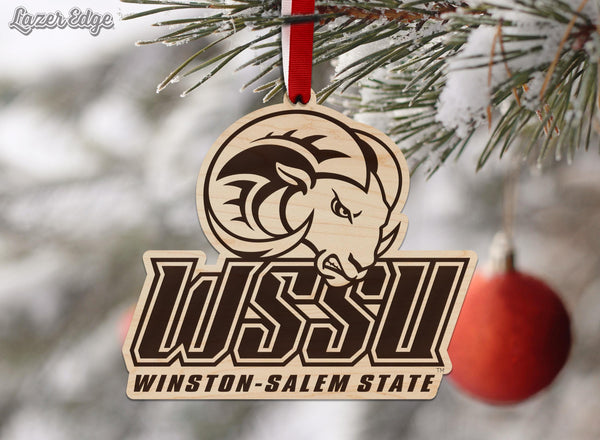 Winston Salem State University Rams Ornament – Crafted from Cherry or Maple Wood – Winston Salem State University Rams